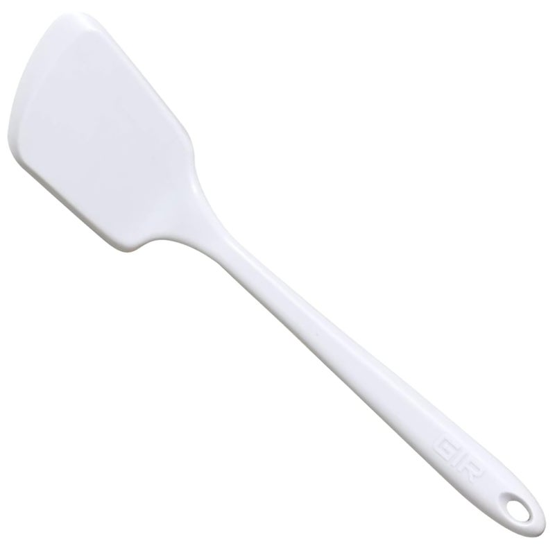 GIR: Get It Right Mini Silicone Spatula Turner - 11" x 2.6" x 0.7" - One Piece Design - Nonstick & Heat Resistant Silicone Kitchen Spatula for Cooking & Baking - White - Image 1
